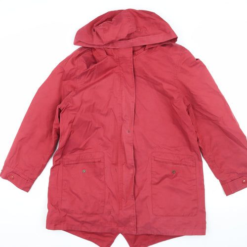 TIGI Women's Red Parka Jacket UK 14 Hooded Casual