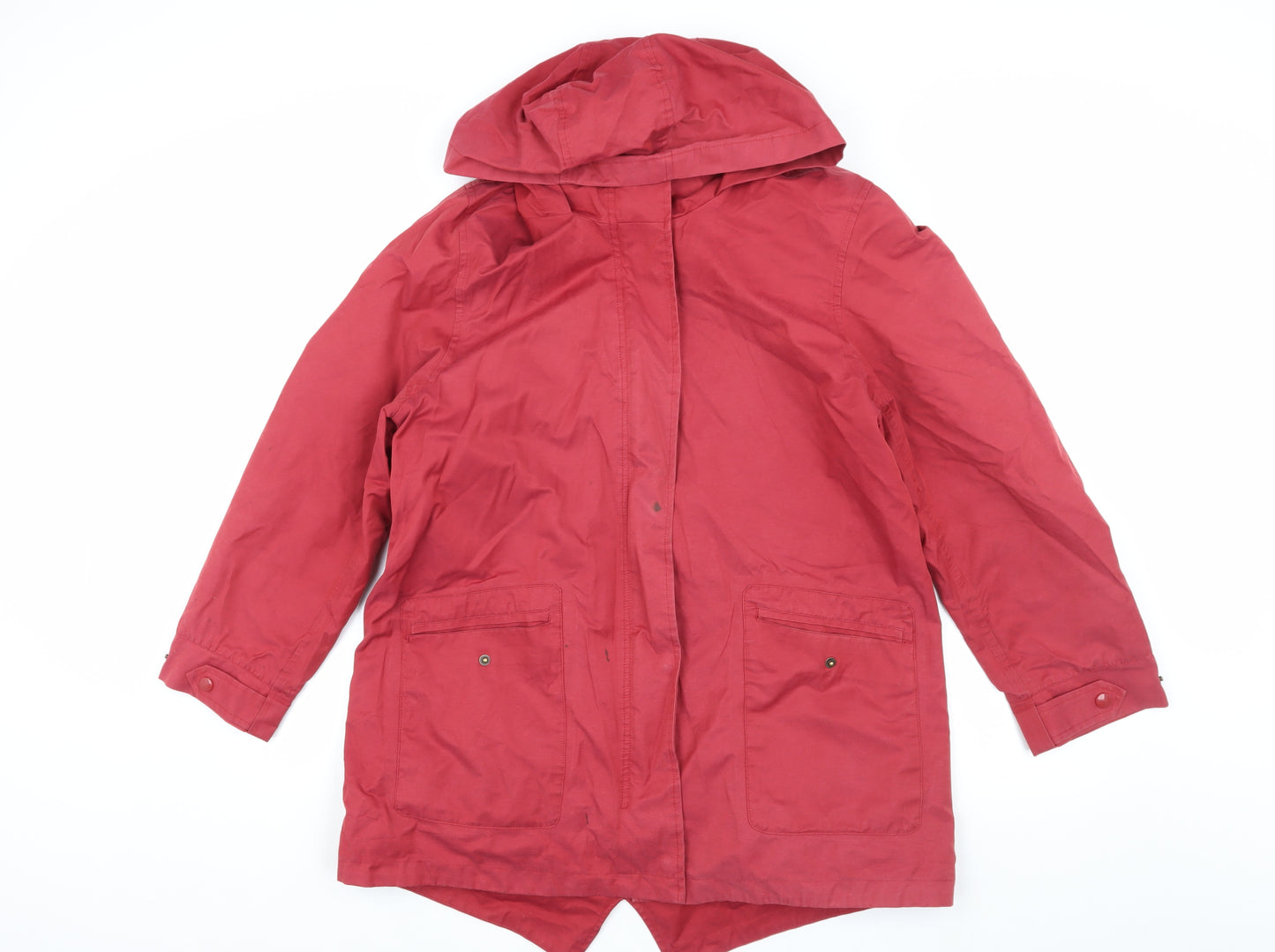 TIGI Women's Red Parka Jacket UK 14 Hooded Casual
