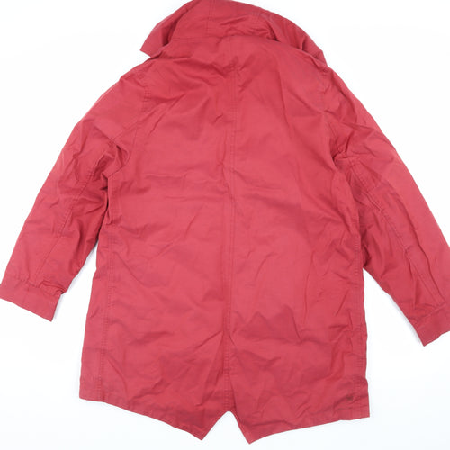 TIGI Women's Red Parka Jacket UK 14 Hooded Casual