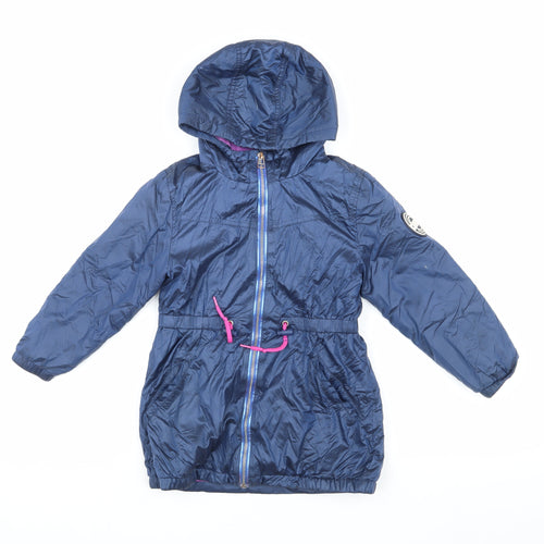 Next Girls Blue Parka Coat, 5 Years, Hooded and Zipped