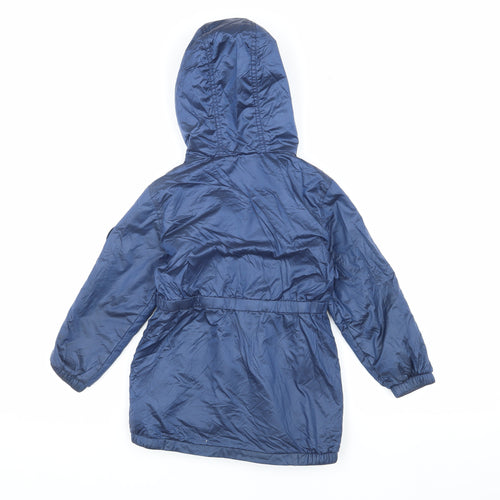 Next Girls Blue Parka Coat, 5 Years, Hooded and Zipped