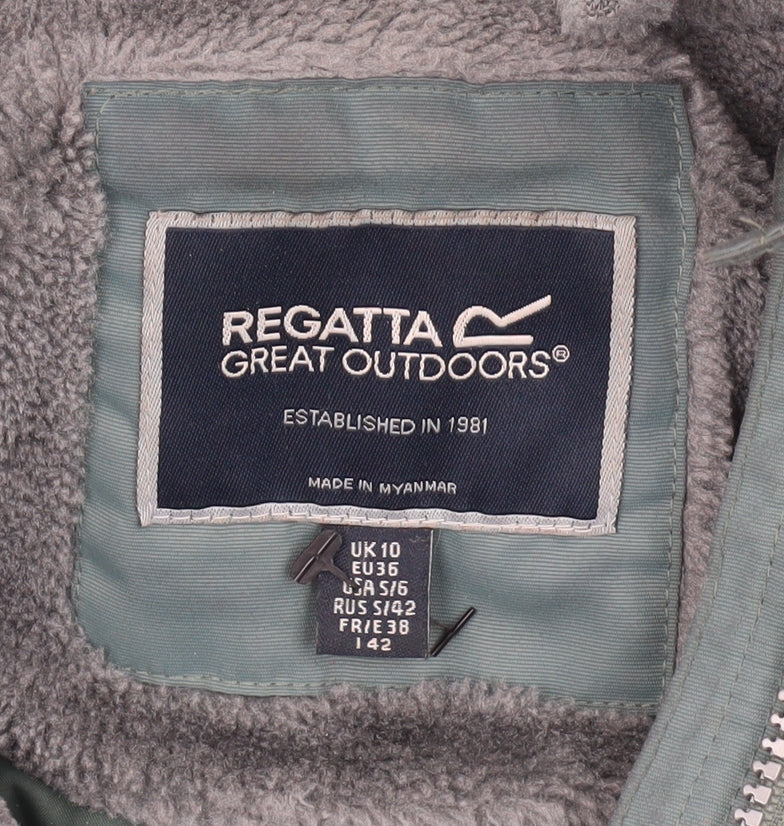 Regatta Women's Green Parka Jacket UK 10 - Outdoor Style
