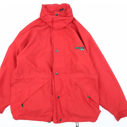 Outdoor Scene Men's Red Rain Coat Jacket L