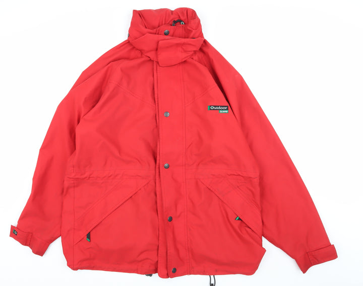 Outdoor Scene Men's Red Rain Coat Jacket L