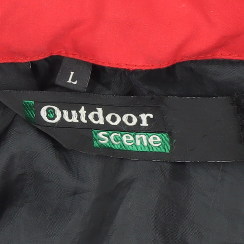 Outdoor Scene Men's Red Rain Coat Jacket L