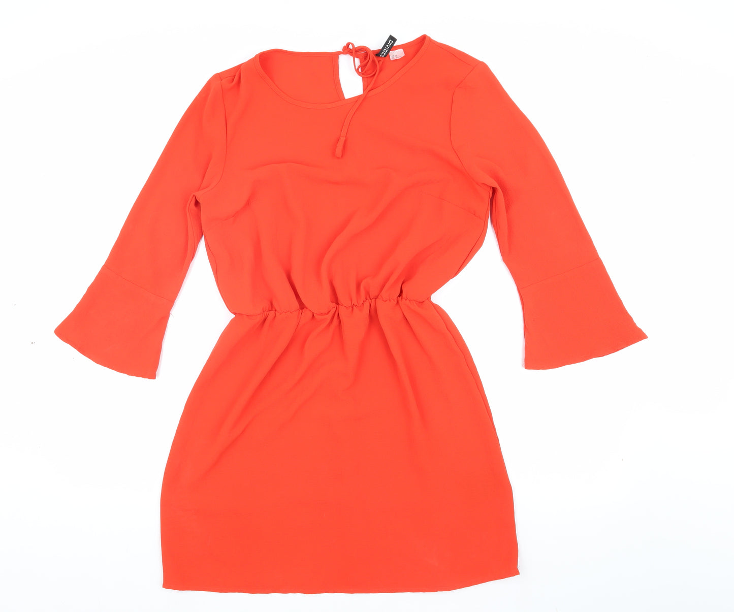 H&M Women Red Shift Dress Size 12, 3/4 Bell Sleeve