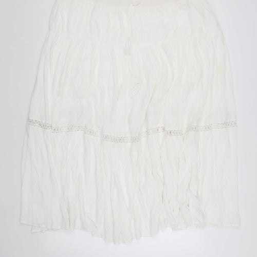 GAP Women's White Peasant Skirt M, Lace Accents, Summer