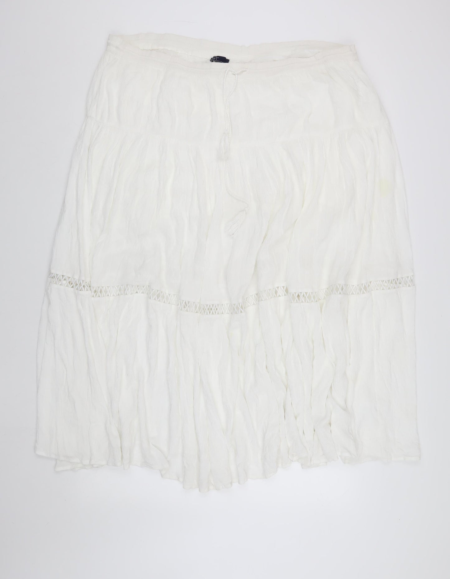 GAP Women's White Peasant Skirt M, Lace Accents, Summer