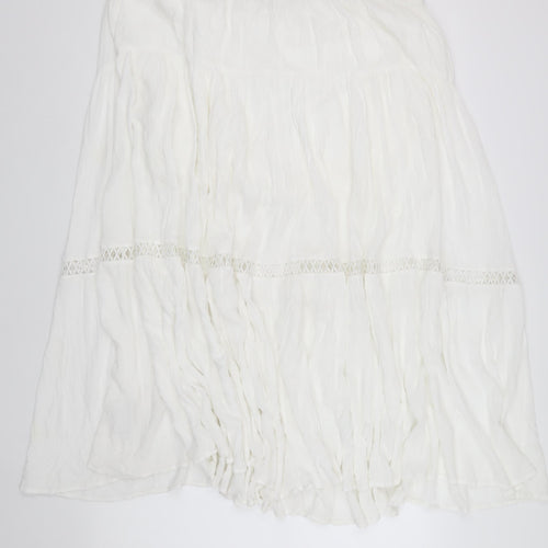 GAP Women's White Peasant Skirt M, Lace Accents, Summer