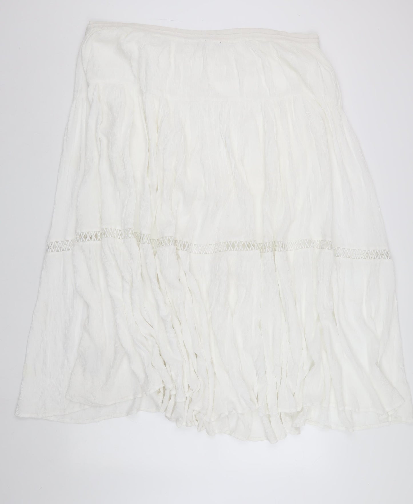 GAP Women's White Peasant Skirt M, Lace Accents, Summer