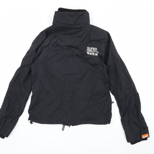 Superdry Boys Black Nylon Jacket L Long Sleeve Zip