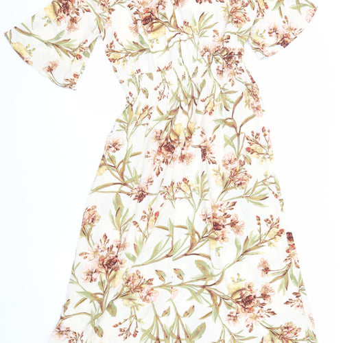 H&M Women's Multicoloured Floral Dress Size 10