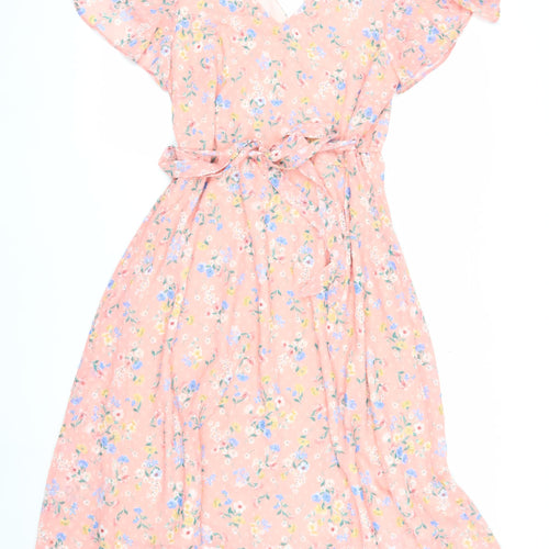 Dorothy Perkins Women's Pink Floral A-Line Dress