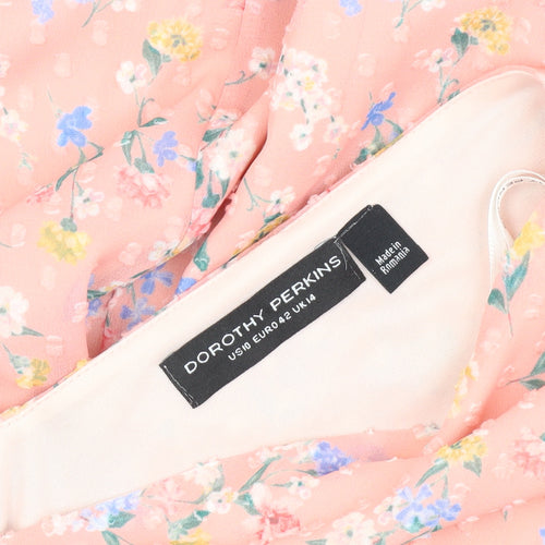 Dorothy Perkins Women's Pink Floral A-Line Dress