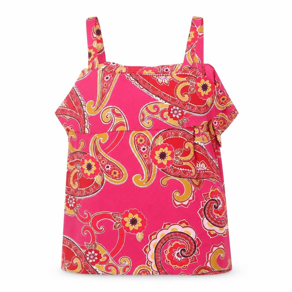 Front view of Dorothy Perkins Women's Pink Paisley Tank Top