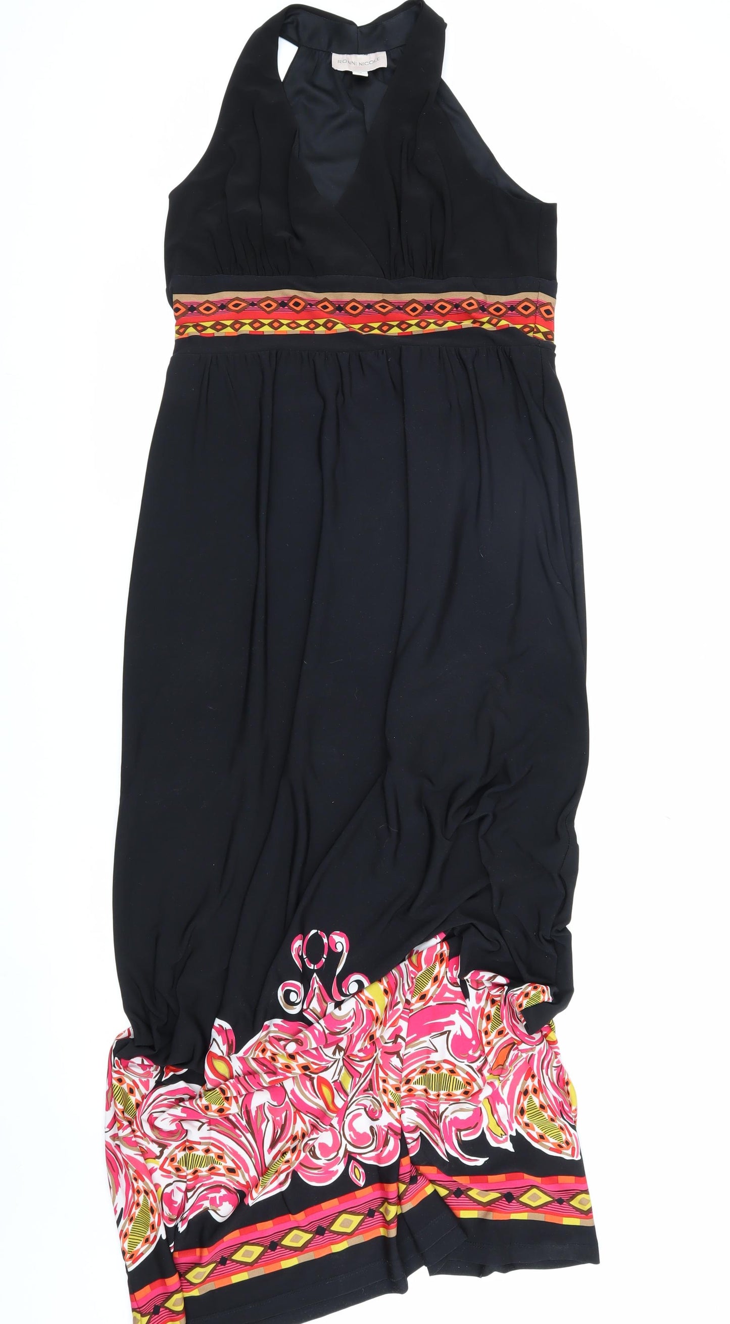 Ronni Nicole Women's Black A-Line Sleeveless Dress, Size 14