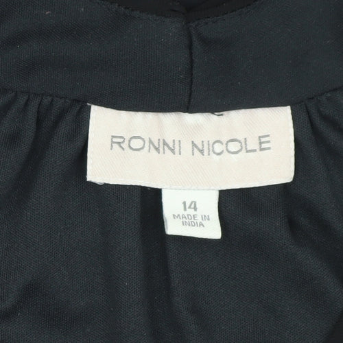 Ronni Nicole Women's Black A-Line Sleeveless Dress, Size 14