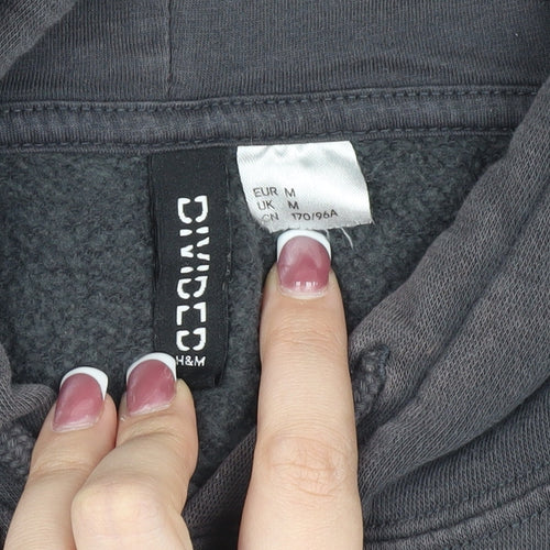 H&M Women's Black Graphic Hoodie, M, Pullover Style