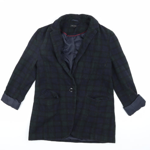 New Look Women's Multicoloured Plaid Blazer Size 10