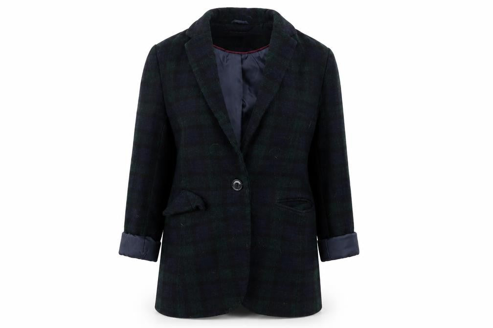 Front view of New Look Women's Multicoloured Plaid Blazer, size 10