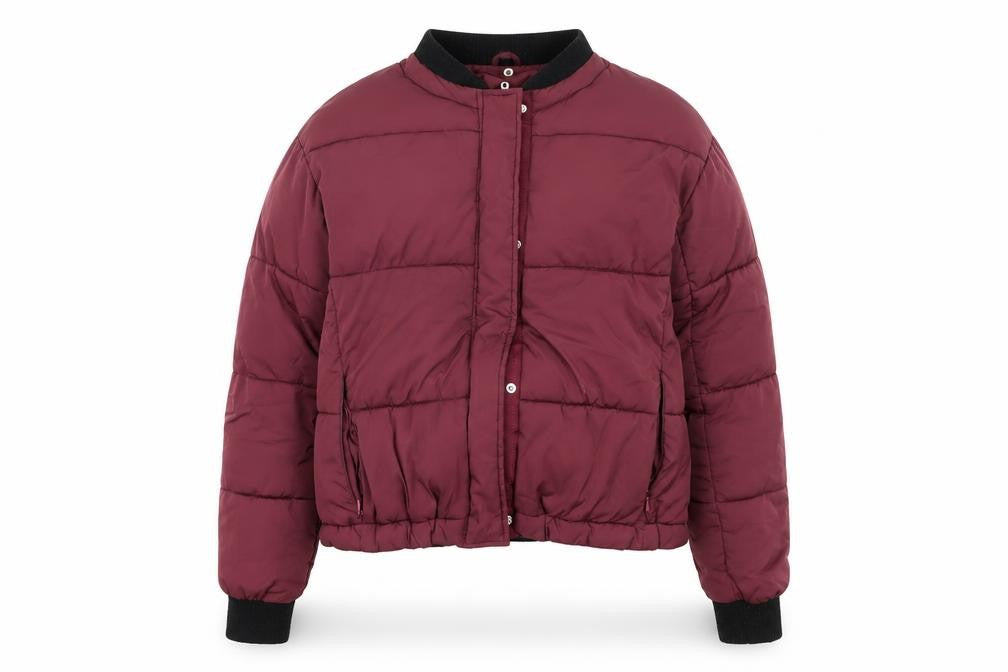 Front view of Nine by Savannah Miller Women's Red Puffer Jacket, size 8