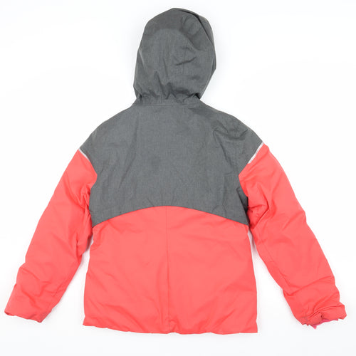 Quechua Girls Red and Grey Puffer Jacket, Size 10-11 Years