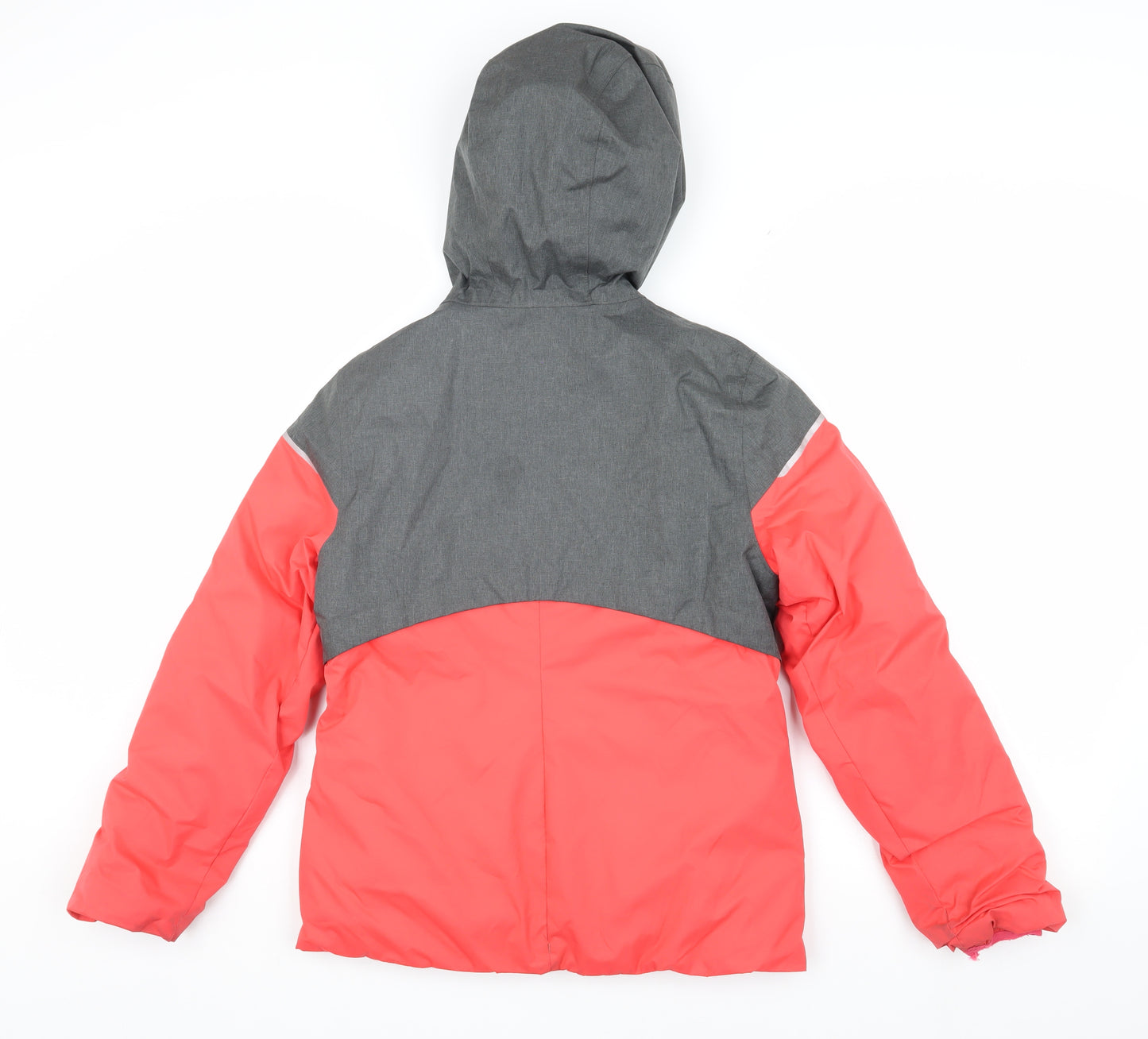 Quechua Girls Red and Grey Puffer Jacket, Size 10-11 Years