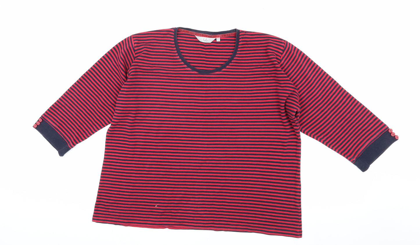 Isle Women's Red & Black Striped T-Shirt XL