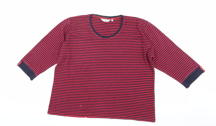 Isle Women's Red & Black Striped T-Shirt XL