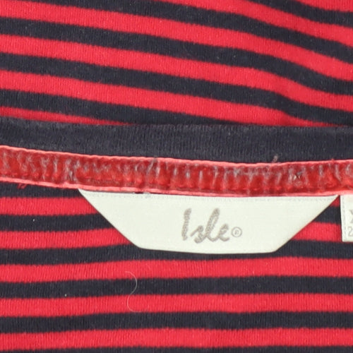 Isle Women's Red & Black Striped T-Shirt XL