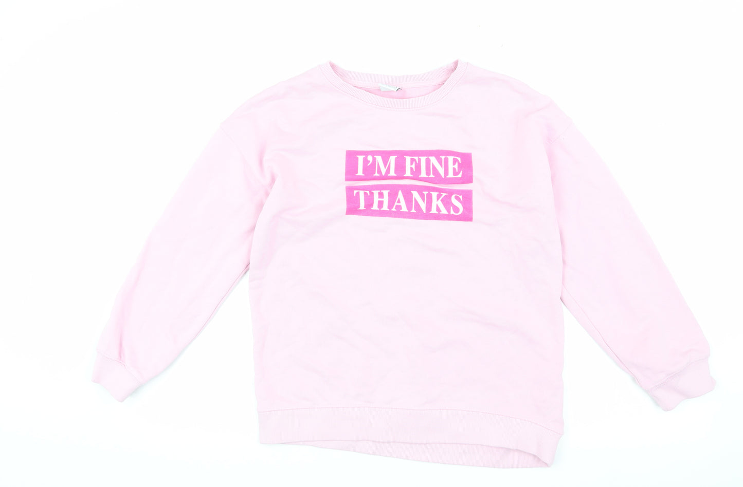 Zara Girls Pink Pullover Sweatshirt 13-14 Years Crew Neck