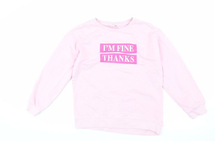 Zara Girls Pink Pullover Sweatshirt 13-14 Years Crew Neck