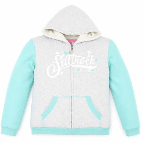 Saltrock Girls Grey Blue Hooded Jacket, 11-12 Years