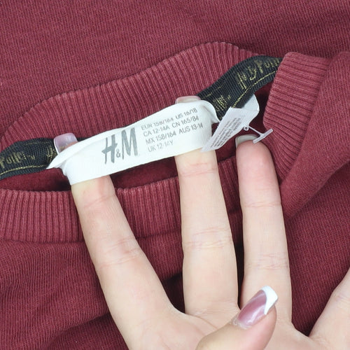 H&M Girls Red Hogwarts Sweatshirt 12-14 Years