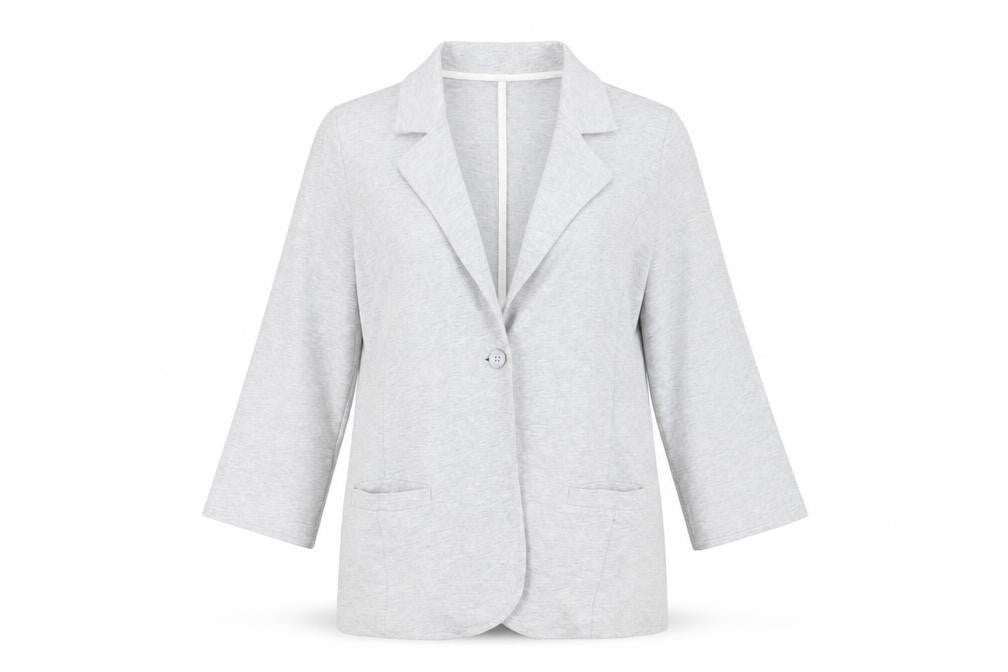Front view of New Look Women's Grey Blazer, UK 10, Regular Fit