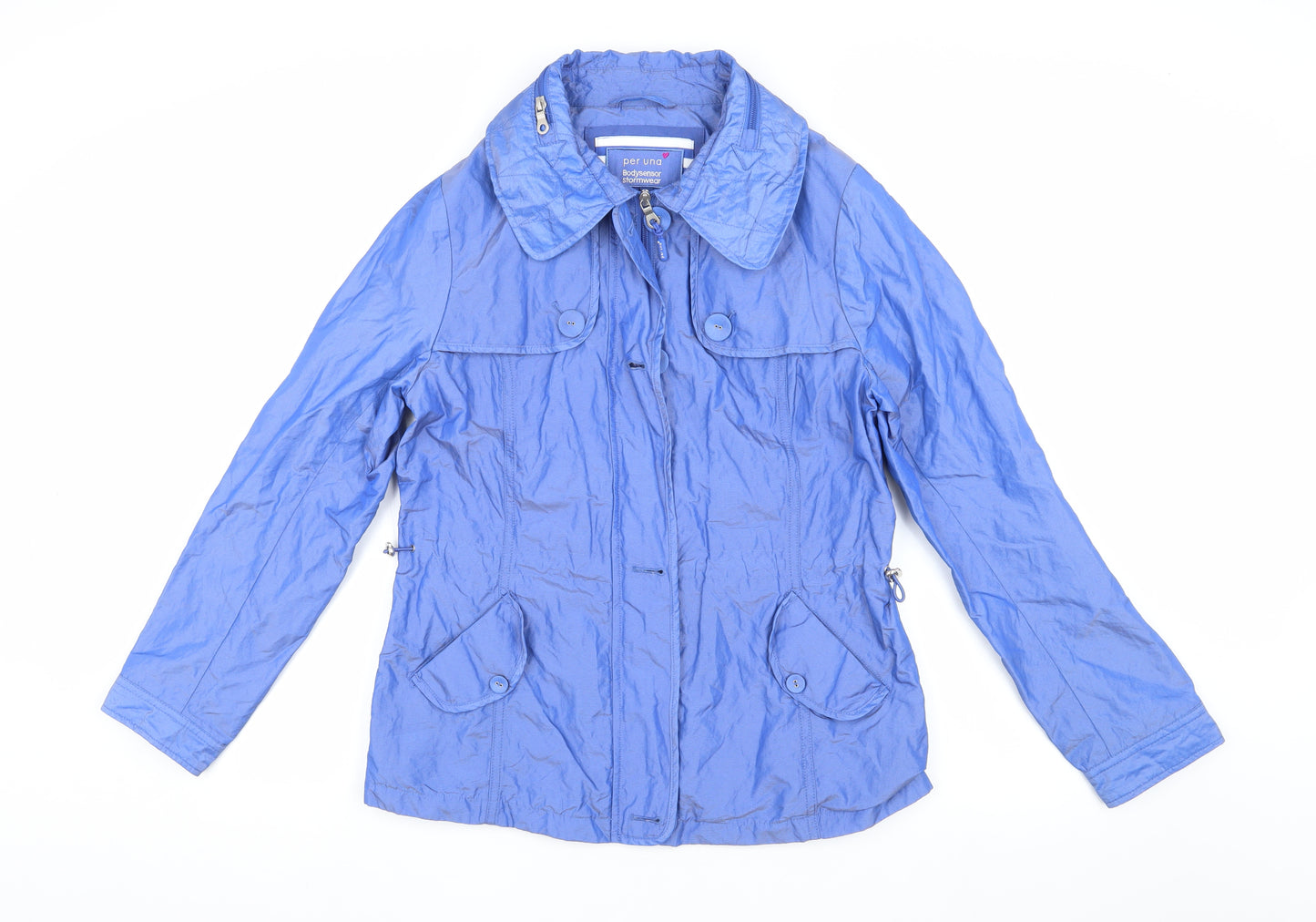 Marks and Spencer Women's Blue Rain Jacket Size 10