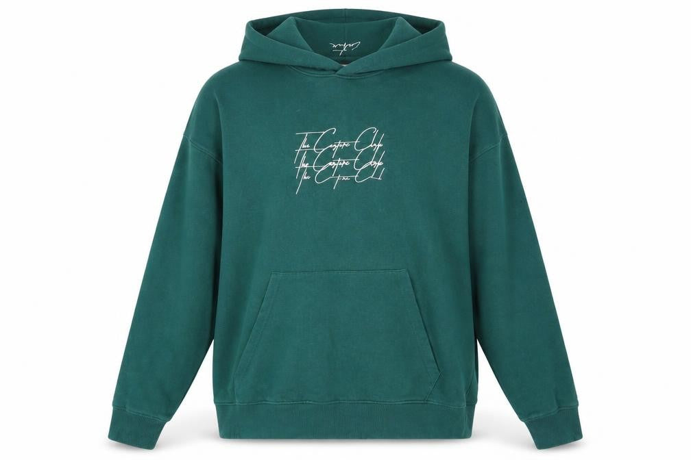Front view of The Couture Club Men's Green Pullover Hoodie M