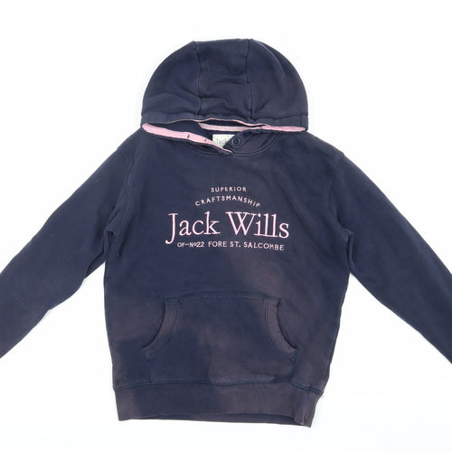 Jack Wills Girls Blue Pullover Hoodie 10-11 Years