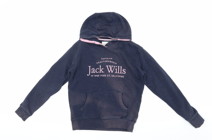Jack Wills Girls Blue Pullover Hoodie 10-11 Years