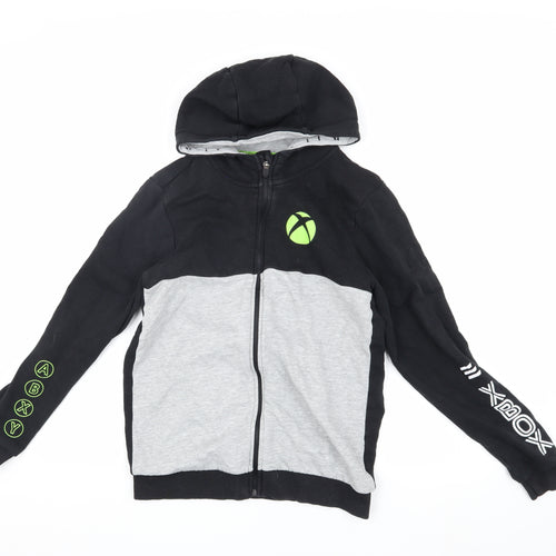 Xbox Boys Black Grey Hoodie Jacket 13-14 Gaming Full Zip
