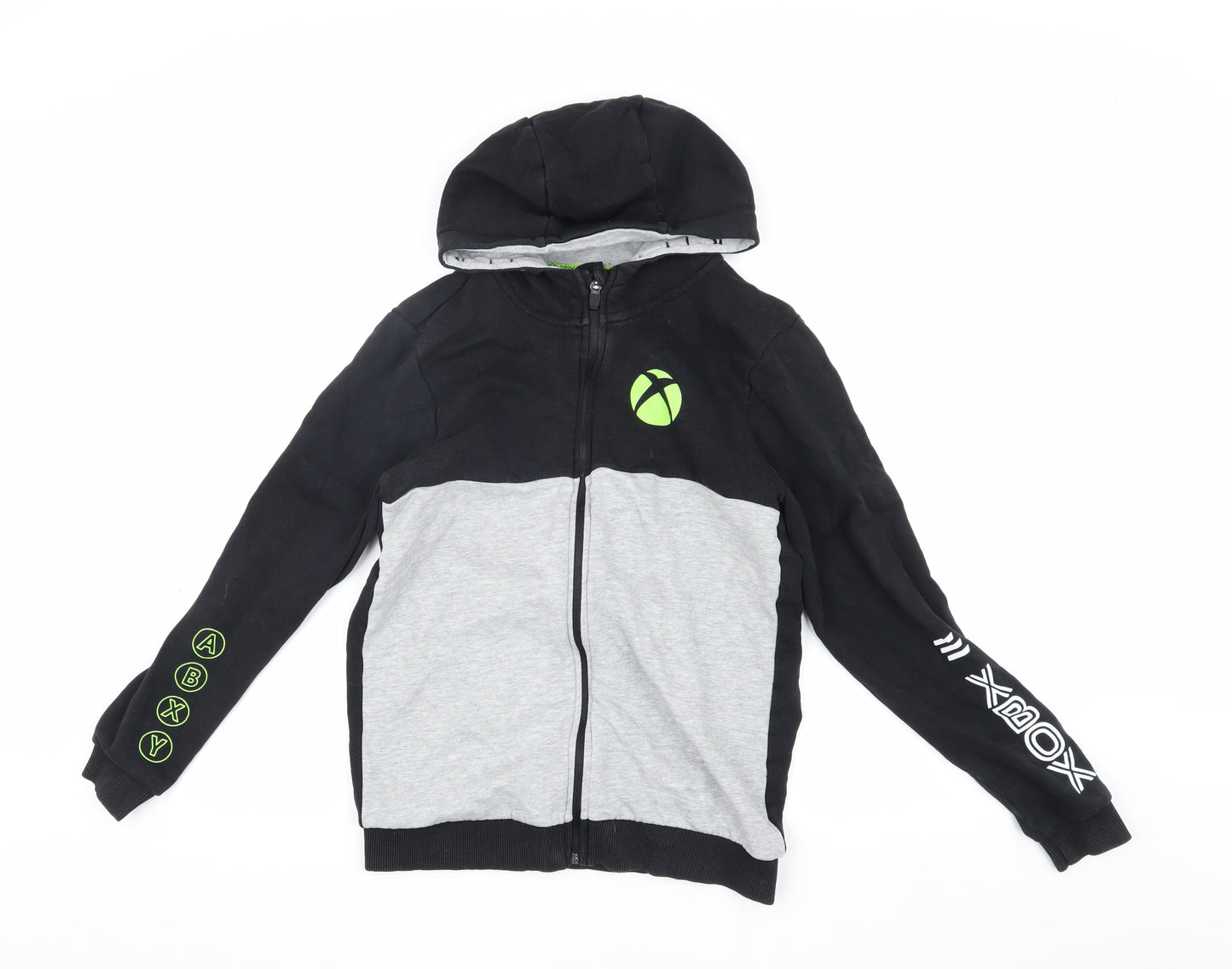 Xbox Boys Black Grey Hoodie Jacket 13-14 Gaming Full Zip