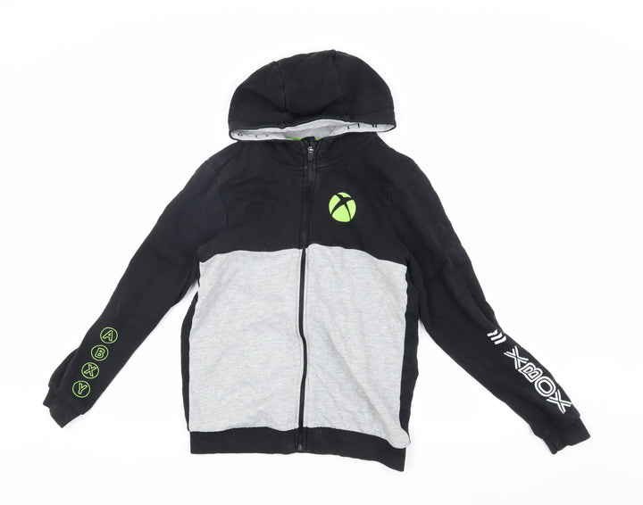 Xbox Boys Black Grey Hoodie Jacket 13-14 Gaming Full Zip