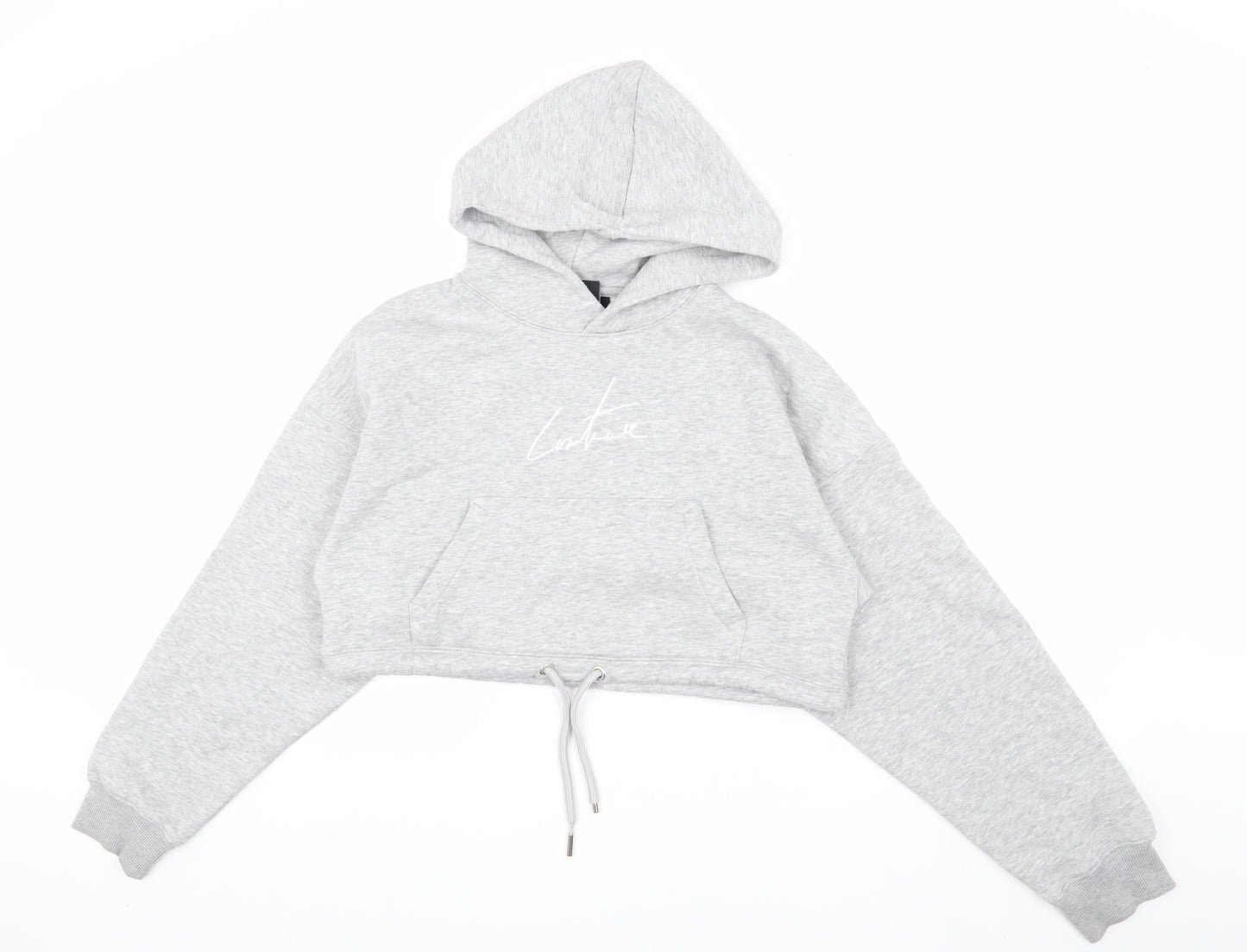 Couture Women's Grey Pullover Hoodie M Relaxed Fit