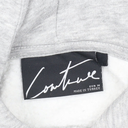 Couture Women's Grey Pullover Hoodie M Relaxed Fit