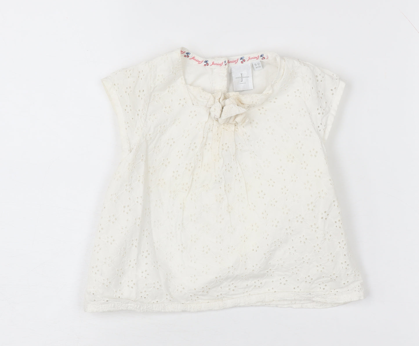 Jasper Conran Ivory Baby Blouse 9-12M, Short Sleeve Casual Top