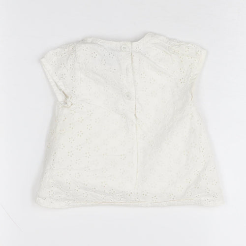 Jasper Conran Ivory Baby Blouse 9-12M, Short Sleeve Casual Top