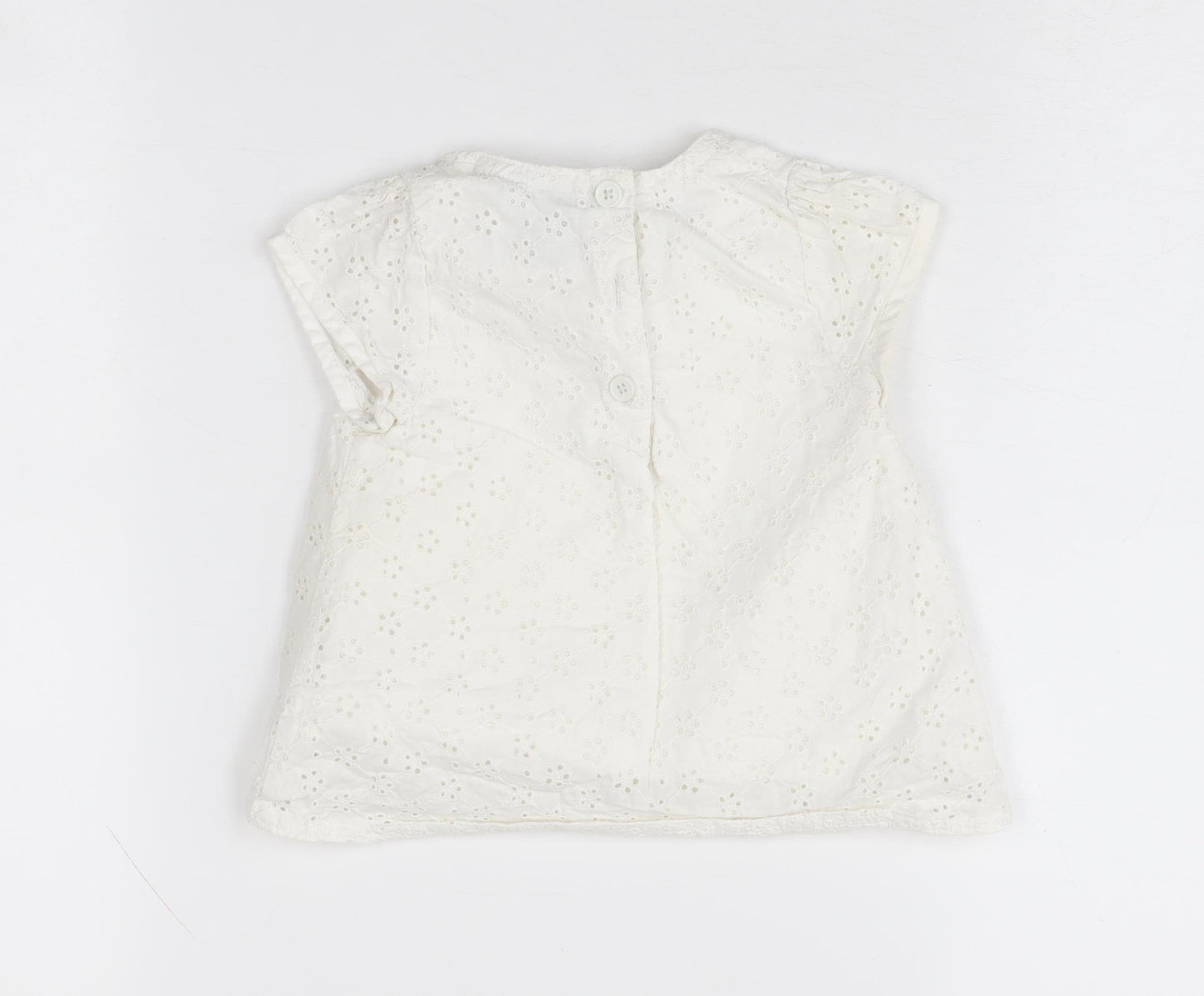 Jasper Conran Ivory Baby Blouse 9-12M, Short Sleeve Casual Top