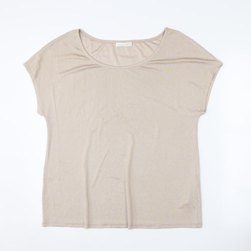 Jacques Vert Women's Beige T-Shirt - Size L, Short Sleeve