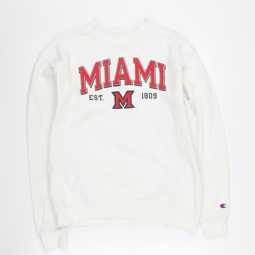 Champion White Pullover Sweatshirt for Unisex Adults M