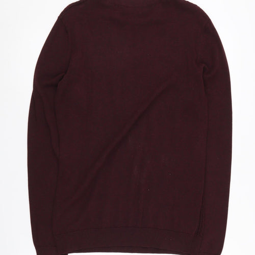 Jack & Jones Men's Red Cable-Knit Pullover Jumper S